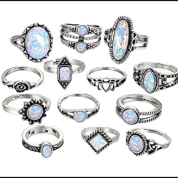 Jewelry - 13 Piece Opal Ring Set Jewelry - 13 Piece Opal Ring Set